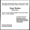 Herbert Ernst 1898-1962 Todesanzeige